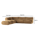 Zenith 5-Piece Performance Velvet Modular Sectional - View 6