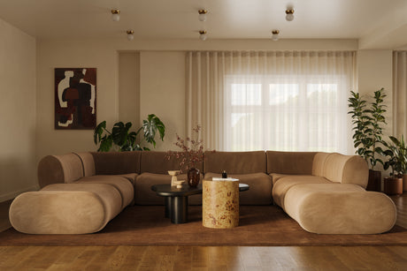 Zenith 8-Piece Latte Brown Performance Velvet Modular U-Sectional - View 2