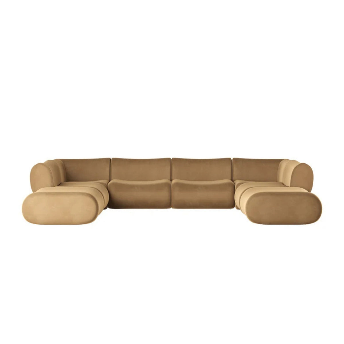 Zenith 8-Piece Latte Brown Performance Velvet Modular U-Sectional - View 1