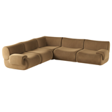 Zenith 5-Piece Latte Brown Performance Velvet Modular L-Sectional - View 3