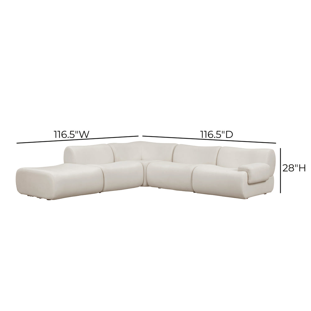 Zenith 5-Piece Contract-Grade Upcycled Fabric Modular Sectional dimensions
