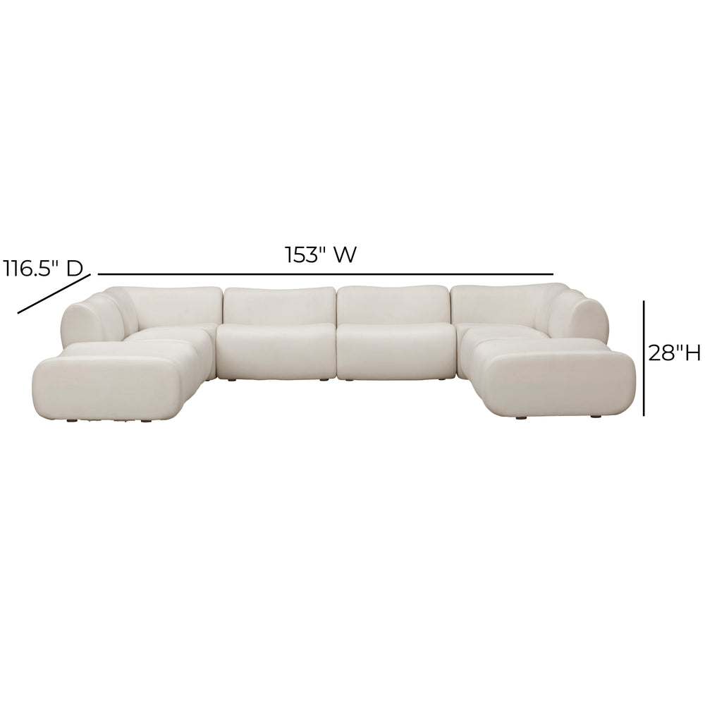Zenith 8-Piece Contract-Grade Upcycled Fabric Modular U-Sectional dimensions