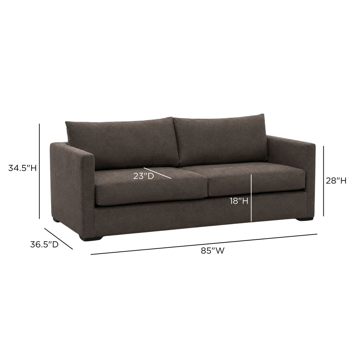 Portsmouth 85 Inch Sofa detail view of reversible seat cushion and resilient foam core