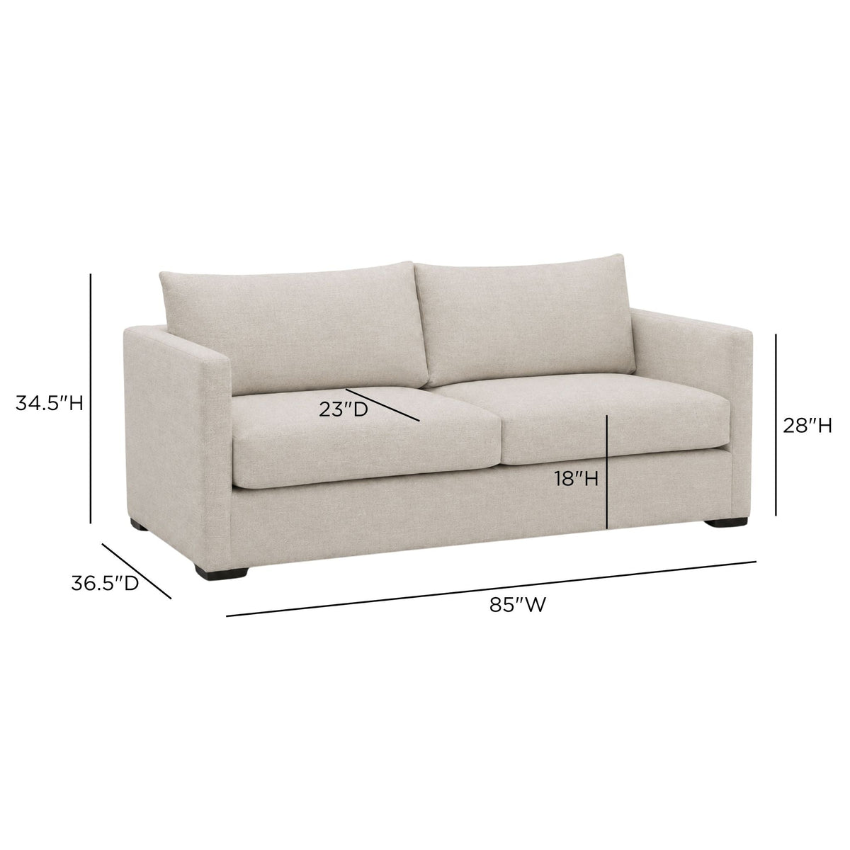 Portsmouth 85 Inch Sofa full view showing balanced proportions and transitional styling