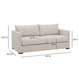 Portsmouth 85 Inch Sofa full view showing balanced proportions and transitional styling