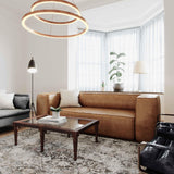 Aurora 90" Brown Leather Sofa