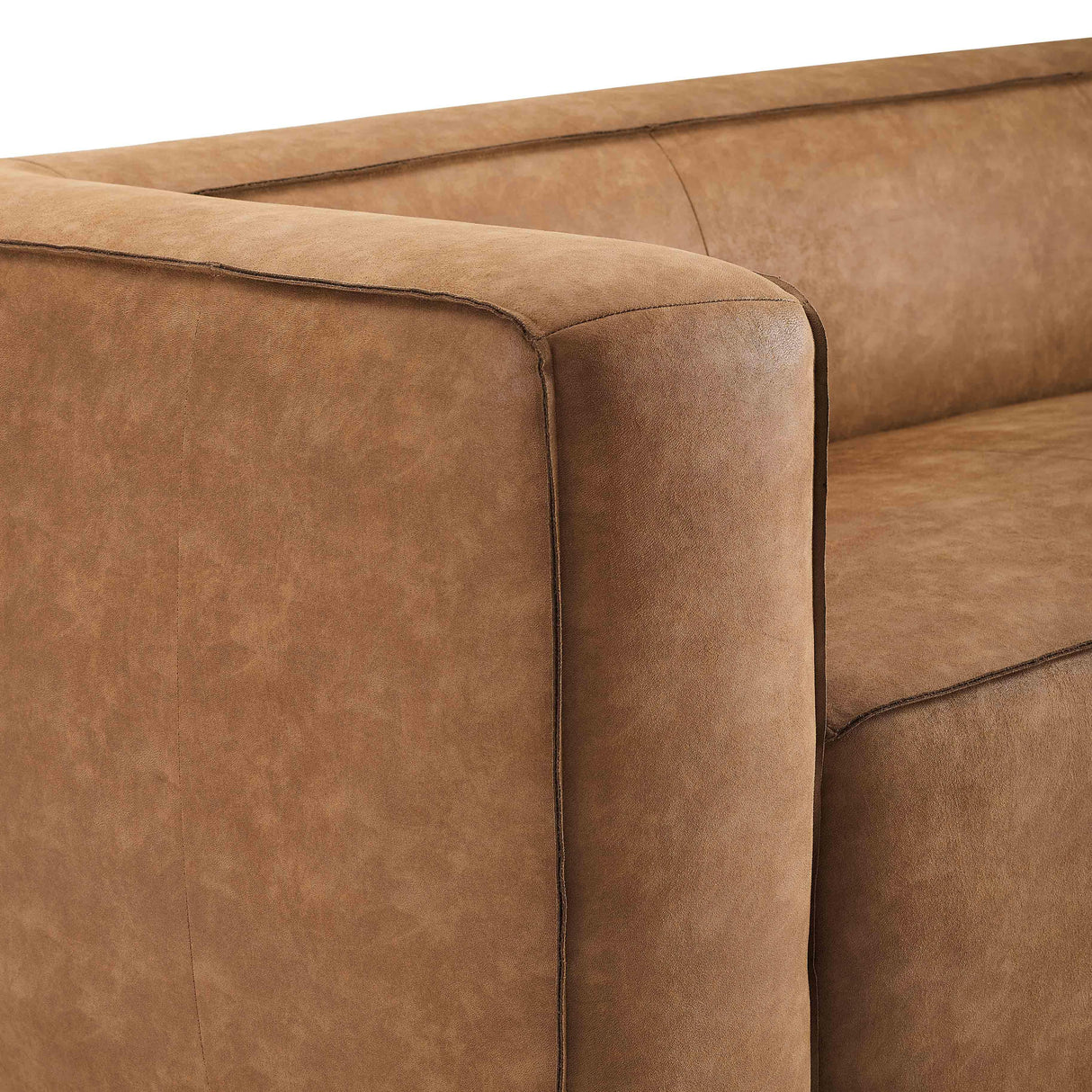 Aurora 90" Brown Leather Sofa