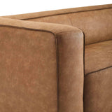 Aurora 90" Brown Leather Sofa