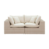 Cali 80" Natural Wicker Outdoor Modular Loveseat