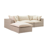 Cali 4-Piece Natural Wicker Outdoor Modular Sectional
