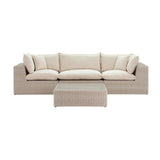 Cali 120" Natural Wicker Outdoor Modular Sofa