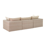 Cali 120" Natural Wicker Outdoor Modular Sofa