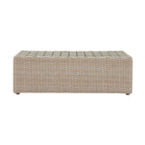 Cali 39" Natural Wicker Outdoor Ottoman / Coffee Table