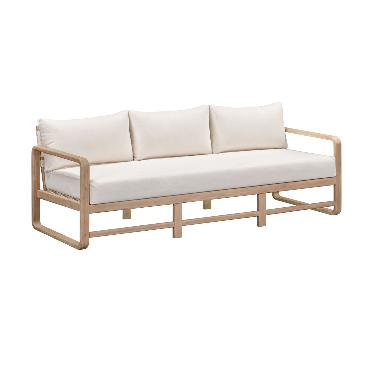 Palata 84" Cream Performance Fabric Outdoor Sofa - View 4