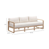 Palata 84" Cream Performance Fabric Outdoor Sofa - View 5