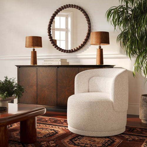 Massa Textured Fabric Swivel Accent Chair
