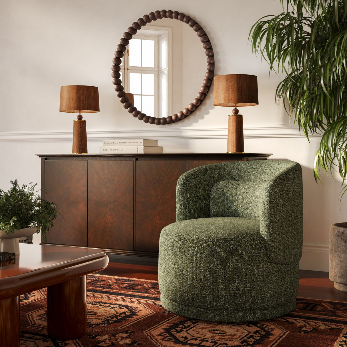 Massa Textured Fabric Swivel Accent Chair