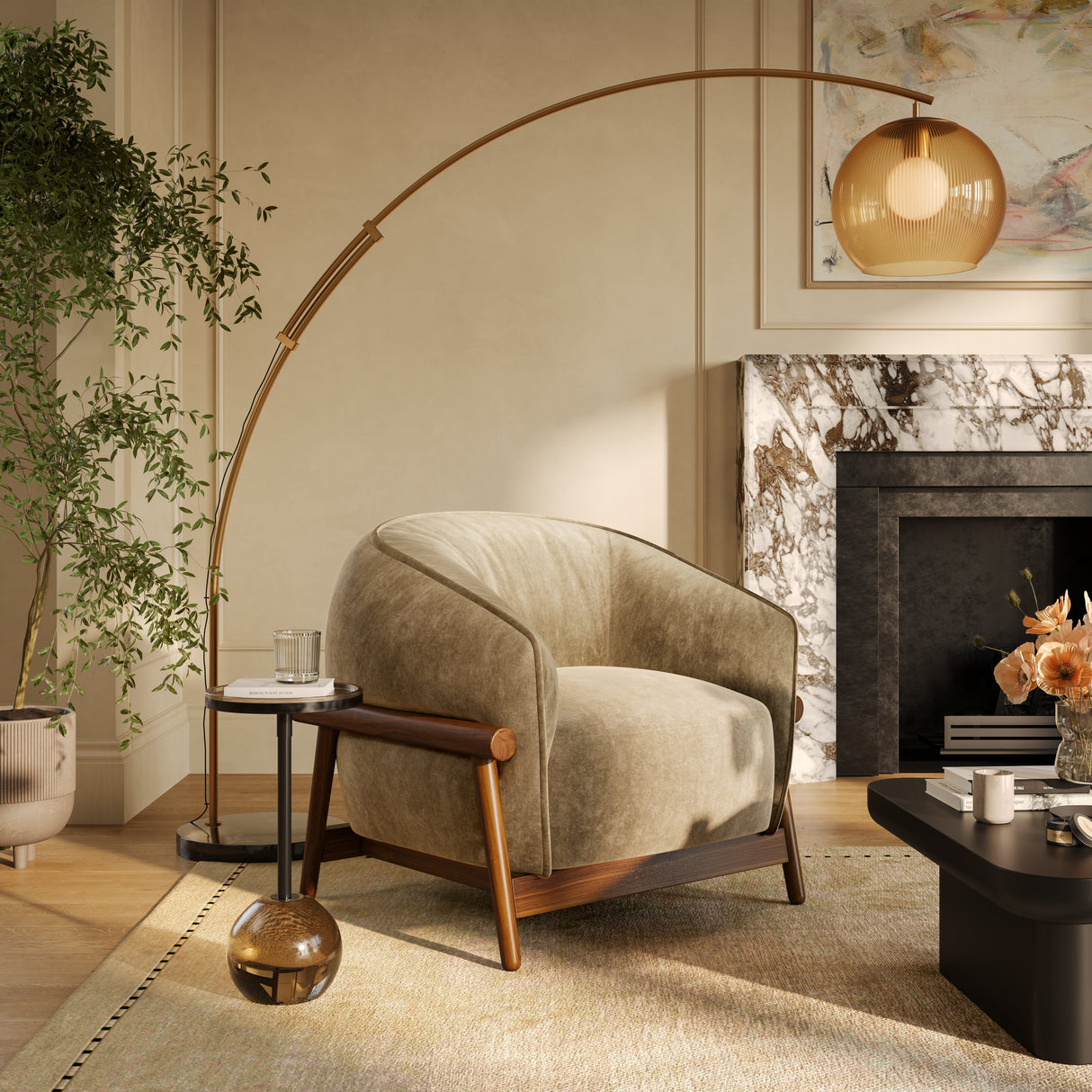 Piedmont Upcycled Chenille Accent Chair