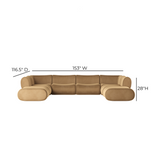 Zenith 8-Piece Latte Brown Performance Velvet Modular U-Sectional - View 5