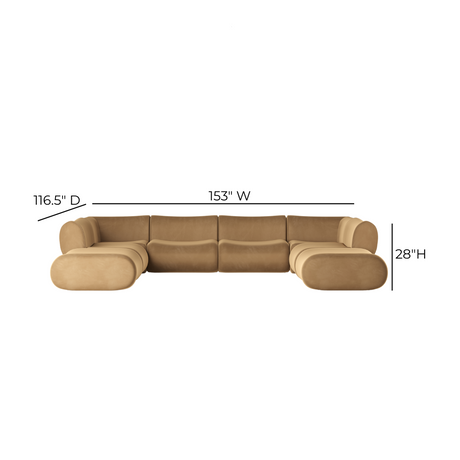 Zenith 8-Piece Latte Brown Performance Velvet Modular U-Sectional - View 5