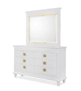 Traditional Rebecca Gold Ornate King Bedroom Set with White and Gold Finish