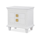 Traditional Rebecca Gold Ornate King Bedroom Set with White and Gold Finish