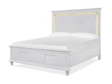 Traditional Rebecca Gold Ornate King Bedroom Set with White and Gold Finish