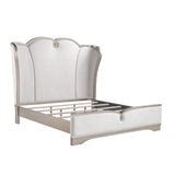Ornate Champagne King Rose Bedroom Set - Traditional Gold Style