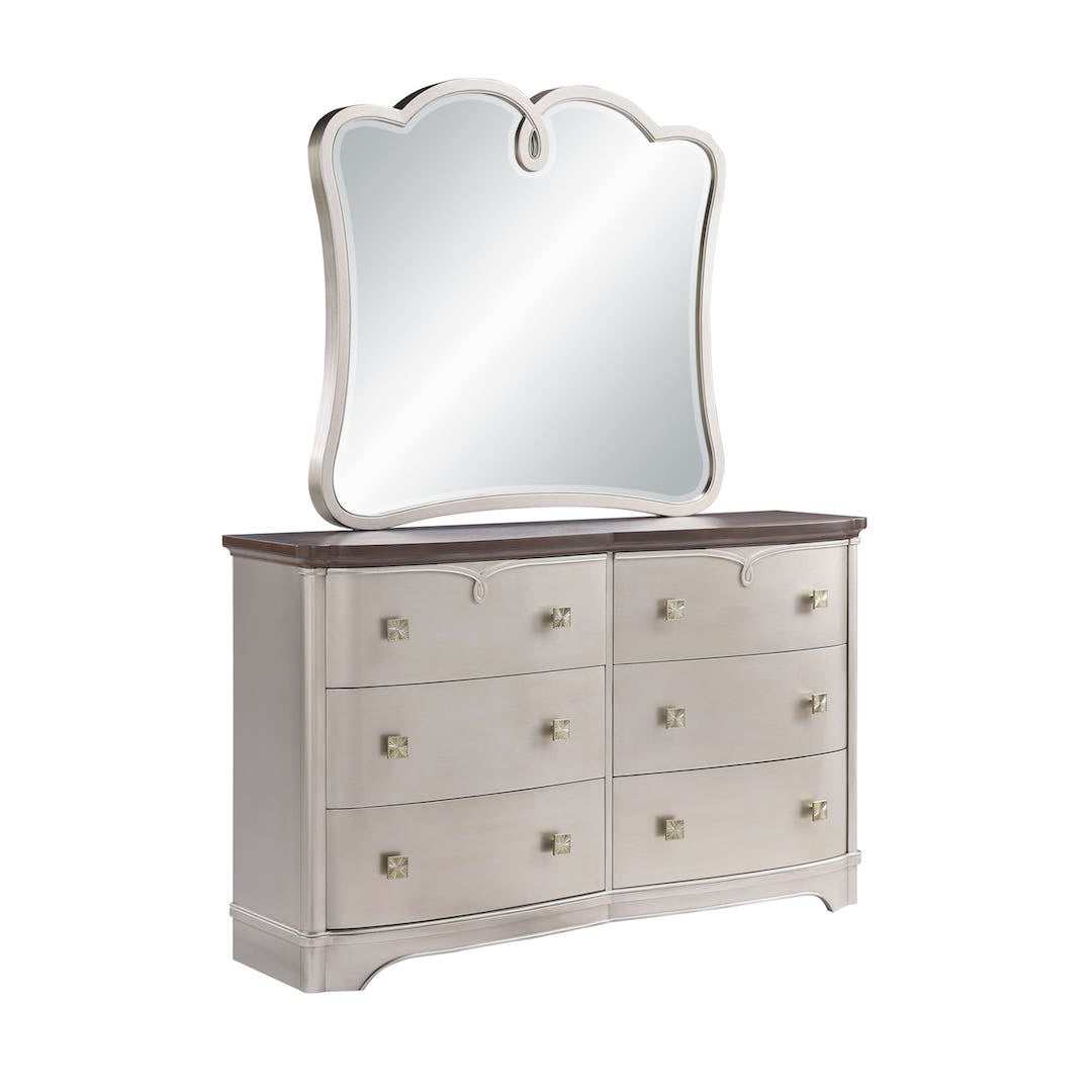 Ornate Champagne King Rose Bedroom Set - Traditional Gold Style