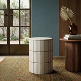 Tatiana Round Concrete Indoor/Outdoor Side Table - Modern Geometric & Patio Accent Table