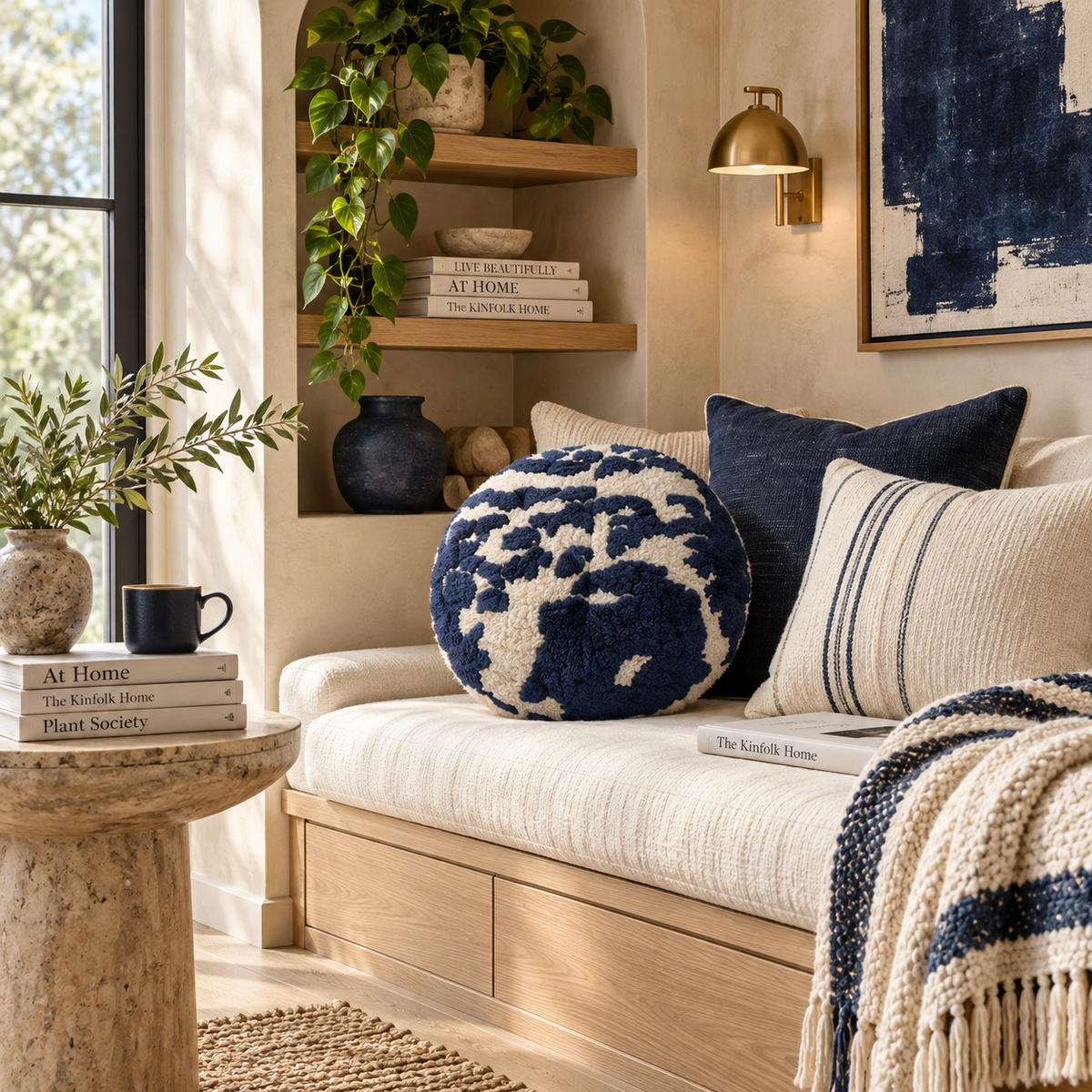 Coast 20" Tufted Round Throw Pillow