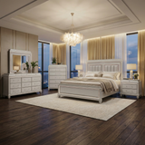 Sabrina Bedroom Collection in Silver Modern Glam