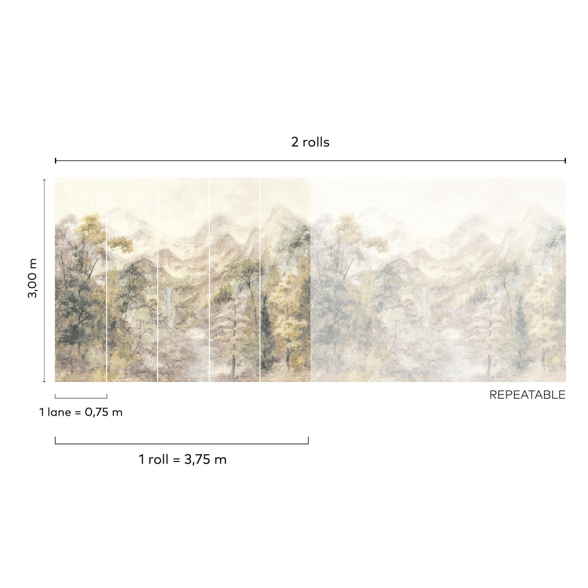 Galerie Surfaces Branched Leaves All-over Wall Mural