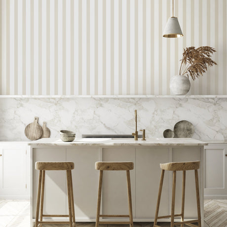 Galerie Style Sisters Thin Stripe Natural Wallpaper