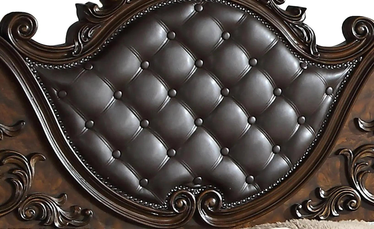 Traditional Ornate Santa 5-Piece Bedroom Set in Rich Cherry Finish