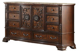 Traditional Ornate Santa 5-Piece Bedroom Set in Rich Cherry Finish