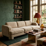 Halsey Textured Fabric Low Profile Deep Seating Sofa - Contemporary Living Room Seating