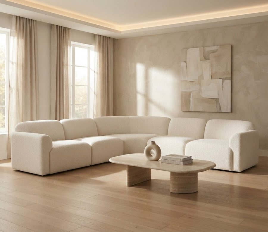 Gorge 5-Piece Modular Corner Sectional Sofa - Modern Minimalist & Flexible Deep Seating