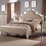 Elegant Sonia 5-Piece Contemporary Silver Tufted Champagne Bedroom Collection