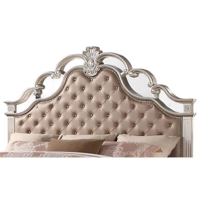 Elegant Sonia 5-Piece Contemporary Silver Tufted Champagne Bedroom Collection