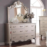 Elegant Sonia 5-Piece Contemporary Silver Tufted Champagne Bedroom Collection