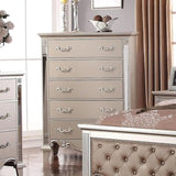 Elegant Sonia 5-Piece Contemporary Silver Tufted Champagne Bedroom Collection