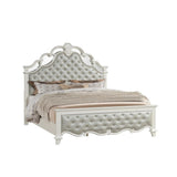Elegant Sonia 5-Piece Contemporary Silver Tufted Pearl Bedroom Collection