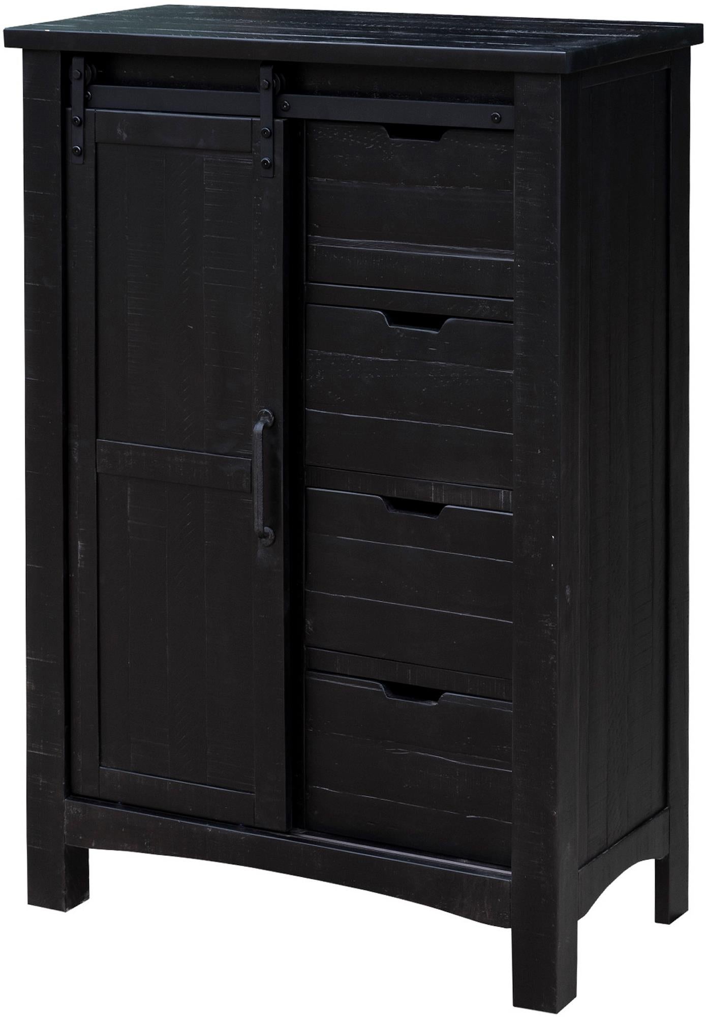 Stockton Vintage Black Bedroom Set with Bed, Dresser, Mirror & Chest