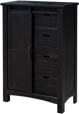 Stockton Vintage Black Bedroom Set with Bed, Dresser, Mirror & Chest