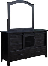 Stockton Vintage Black Bedroom Set with Bed, Dresser, Mirror & Chest