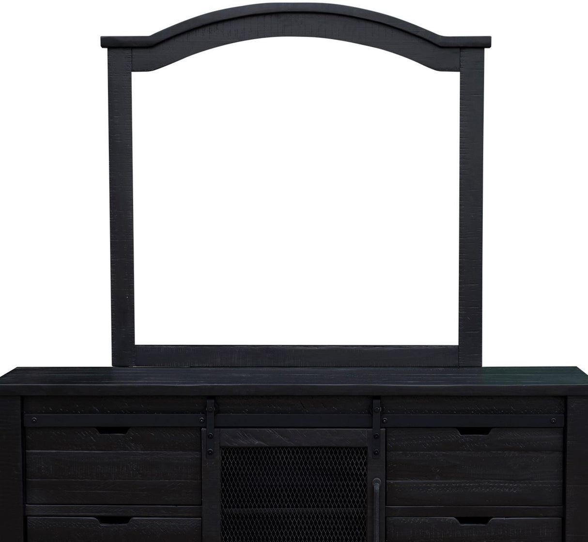 Stockton Vintage Black Bedroom Set with Bed, Dresser, Mirror & Chest