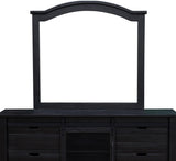 Stockton Vintage Black Bedroom Set with Bed, Dresser, Mirror & Chest