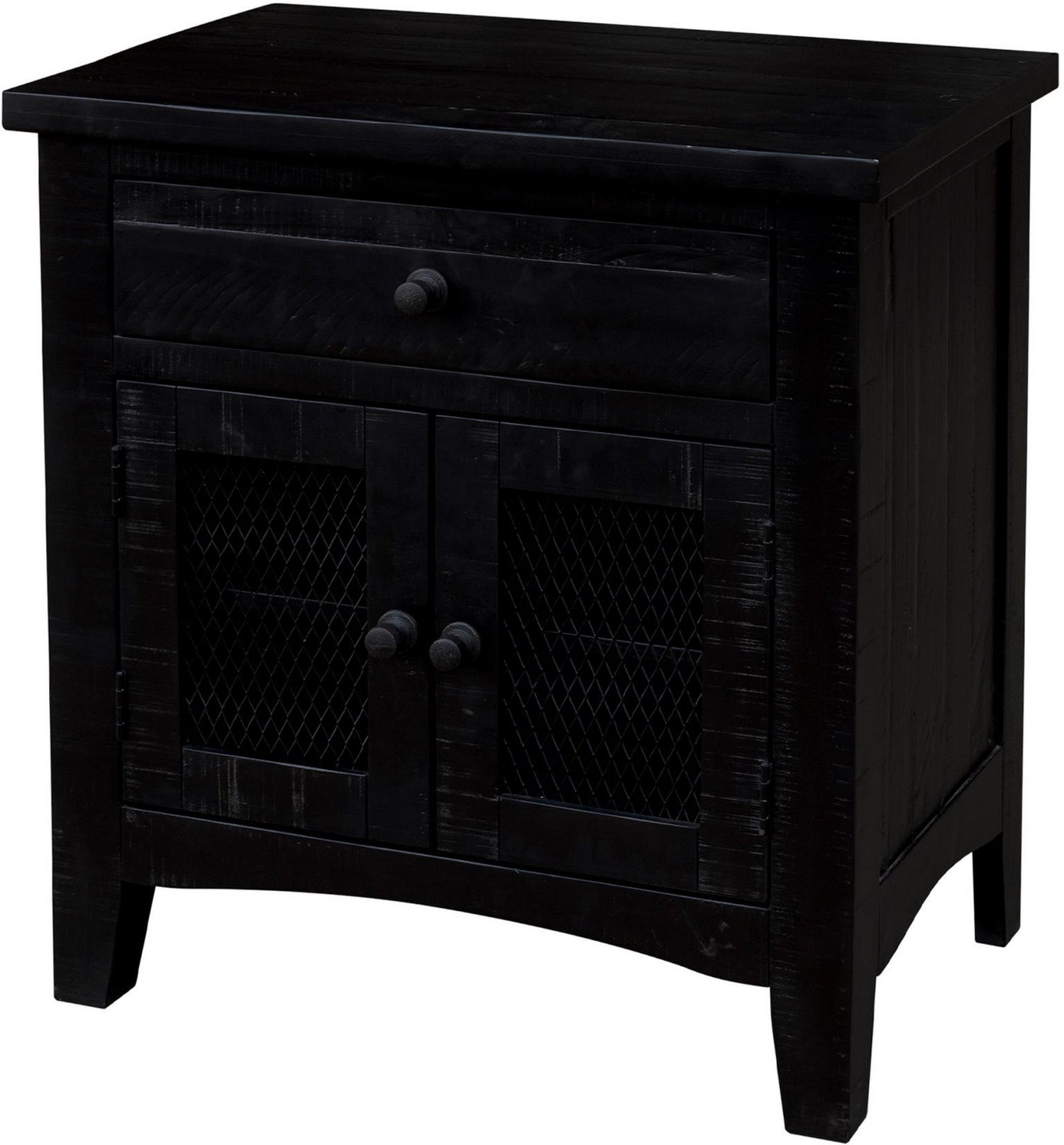 Stockton Vintage Black Bedroom Set with Bed, Dresser, Mirror & Chest