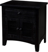 Stockton Vintage Black Bedroom Set with Bed, Dresser, Mirror & Chest